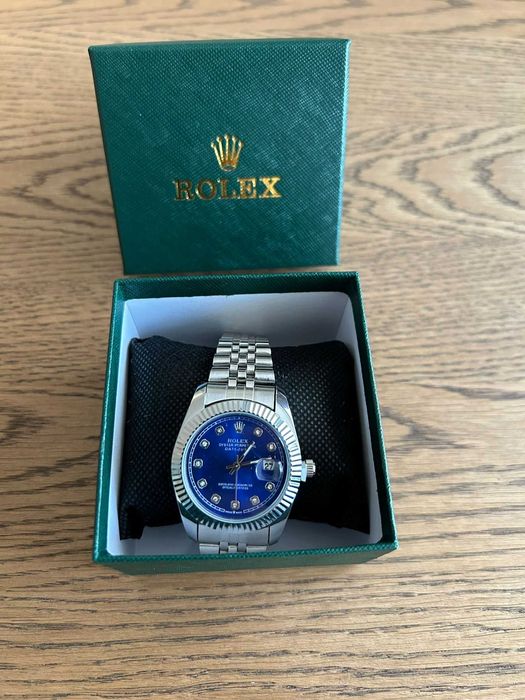 Ceas elegant tip Datejust albastru, model premium, nou, aspect luxury