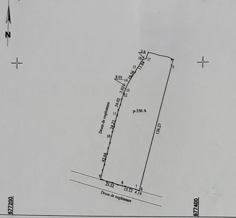 Teren intravilan 5.800 mp – 8 €/mp, deschidere 136 m, Mirceștii Vechi