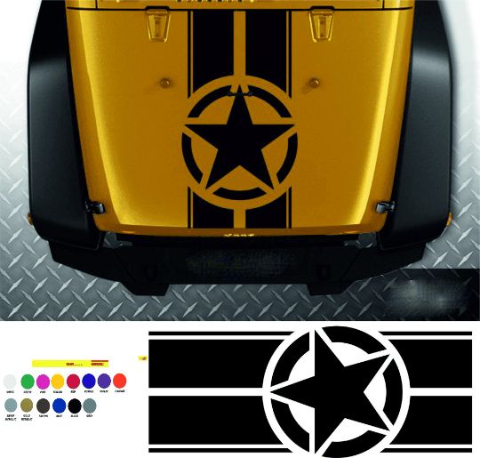 Лента за преден капак Звезда / Стикери за Offroad 4x4