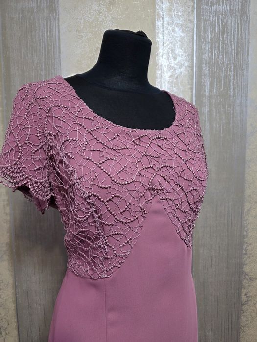 Compleu Elegant Rochie și Sacou - Roz Prăfuit - mărime 42