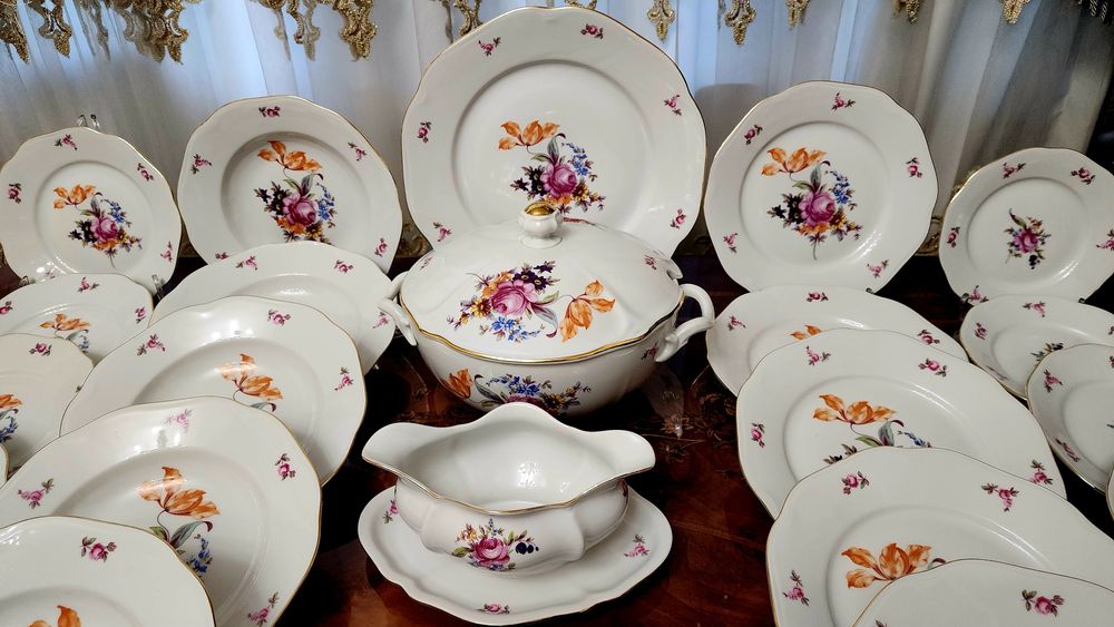 Богемия. Столовый сервиз  "Мейсенский букет".
