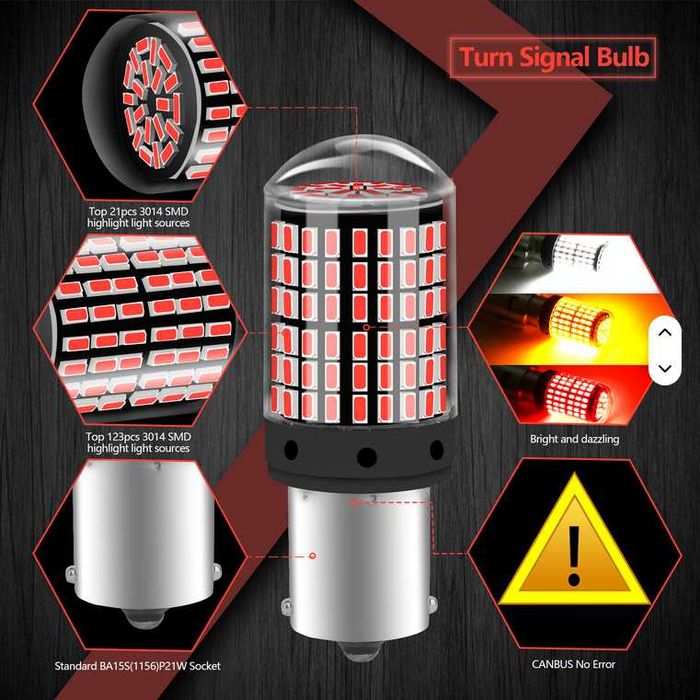 Bec stop frana/ pozitie LED ROSU 21W/ 5W becuri led frana pozitie LED