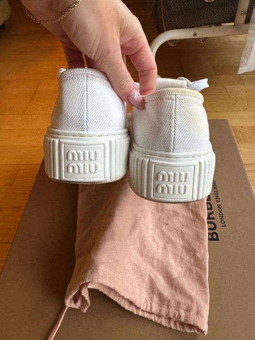 Sneakers Gabardine – Platformă Albă