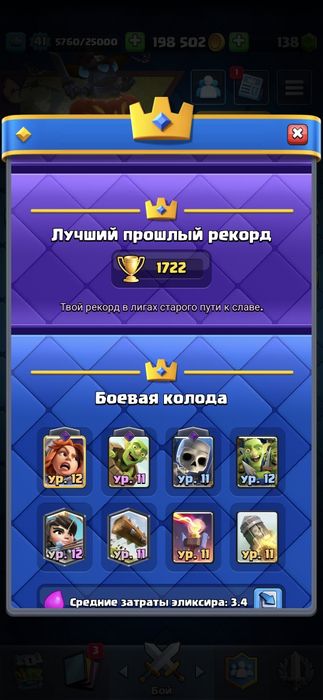 Продаю акк клэшь рояль.15000 тг