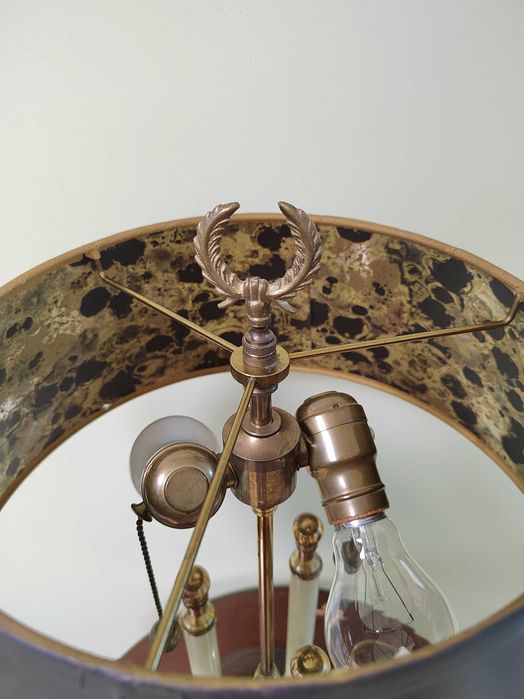 Бутикови лампи настолни ретро месинг, стъкло, порцелан