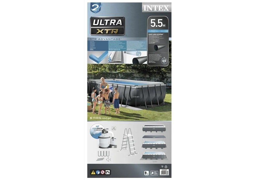 Басейн Ultra XTR Intex, Сглобяем, 549 x 274 x 132 см, пясъчна помпа, г