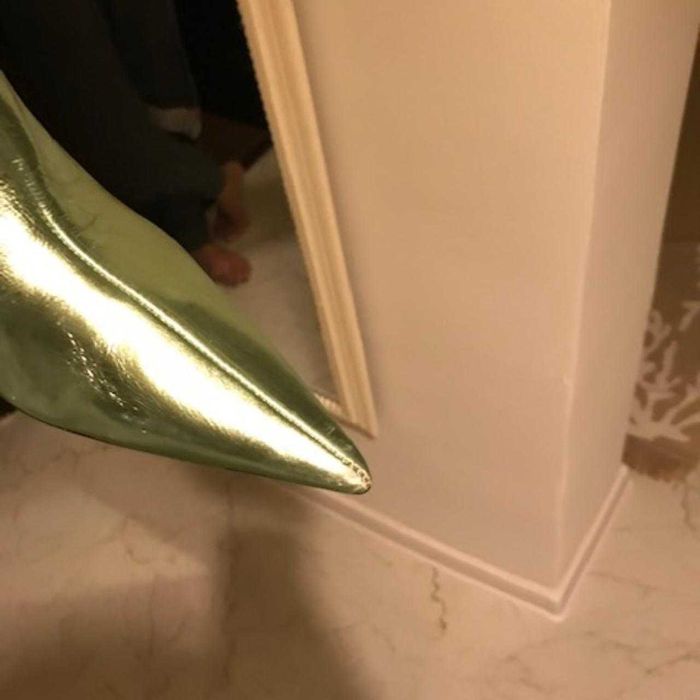 Cizme din piele naturală Zara metalice verde 36
