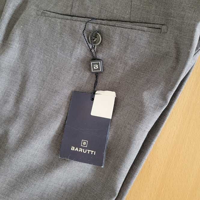 Pantaloni bărbați Barutti gri 100% lână virgină L-XL noi
