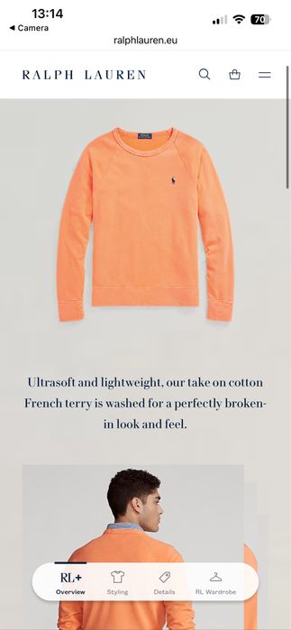 POLO Ralph Lauren : Terry Spa Sweatshirt - НОВ размер S/M Оригинал