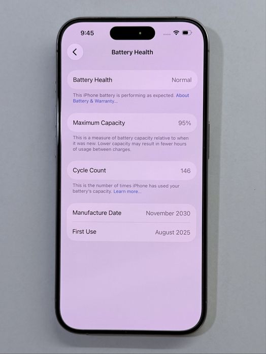iPhone 15 Pro Titanium 95% battery