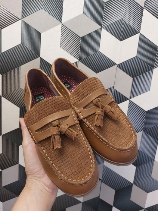 Mocasini din piele pentru băieți River Island - noi u etichetă
