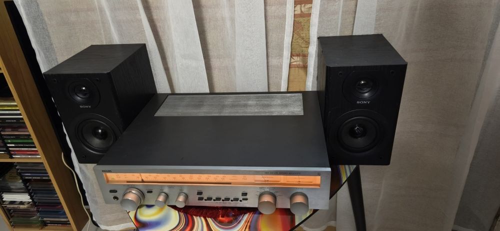Pachet Vintage , Receiver PHILIPS 602 și pick-up Philips  7111 cu boxe