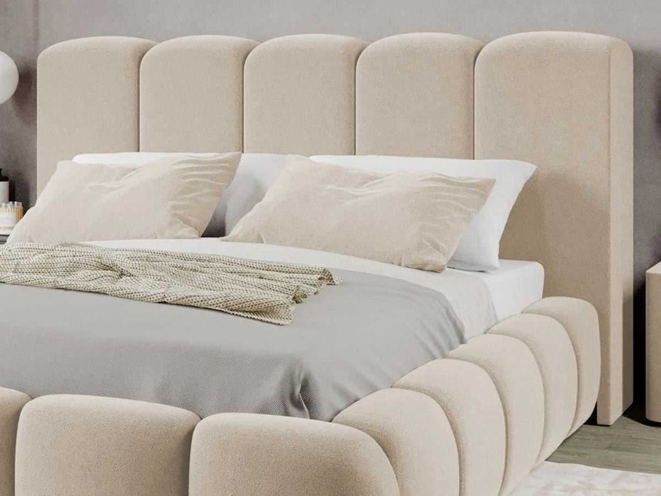 Pat Tapitat Noel Crem - Velluto 2 cu somiera fixa