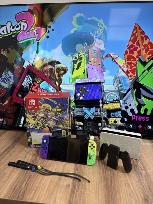 Прошитая Nintendo Switch Oled Limited Edition Splatoon, ULTRA 512Gb
