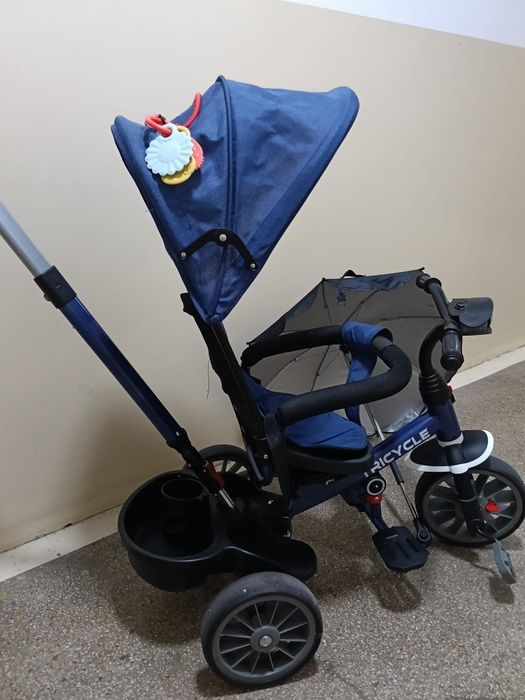 Tricicleta copii cu scaun reversibil Super Trike Albastru