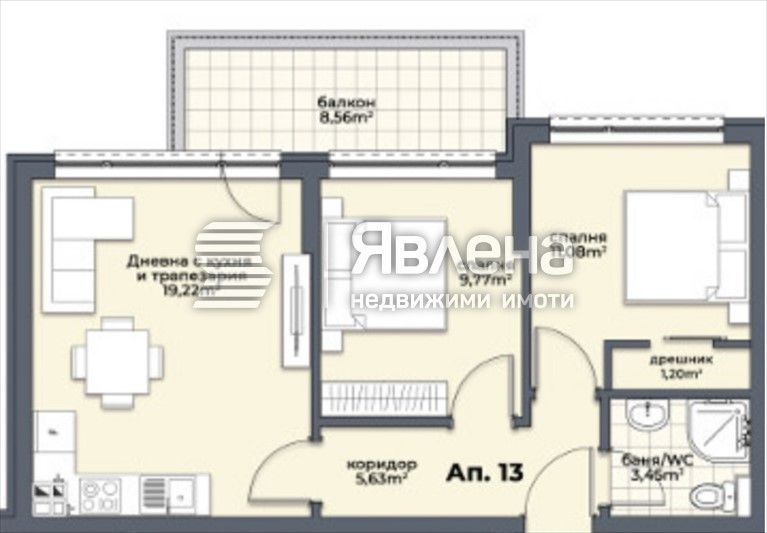 Продава се Тристаен апартамент в Варна, Аспарухово - 76 кв.м за 1573 €/кв.м - Снимка #1