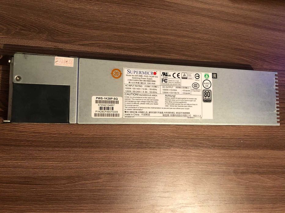 Новое модульное cерверное блок питание Supermciro PWS-1K28P-SQ 1280 Вт