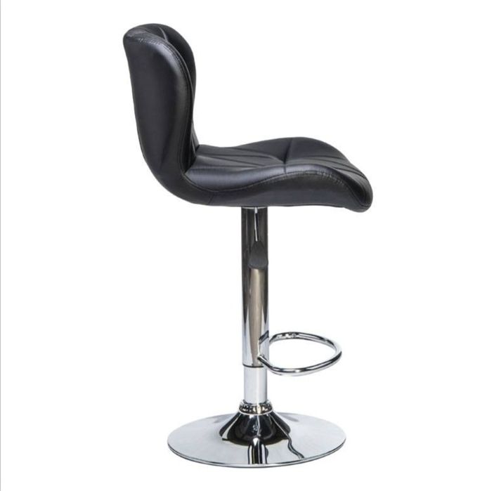 Барный стул черный, искусственная кожа