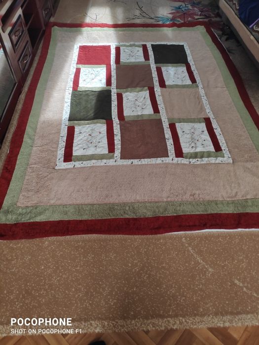 Покрывало с подкладом и 1 наволочка для подушки 50х70