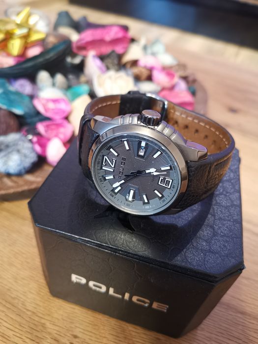 Ceas Police brățara piele Ceramic 10, ATM