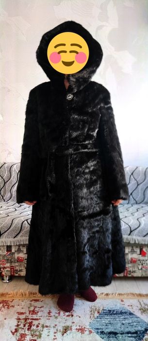 Норковая шуба черная