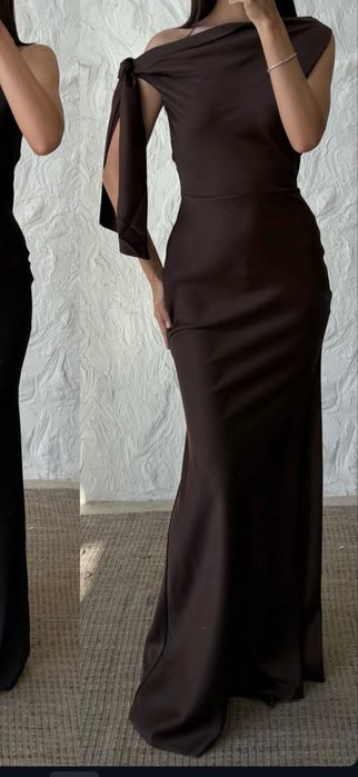 Коричневое, вечернее платье на вечер, на корпоротив