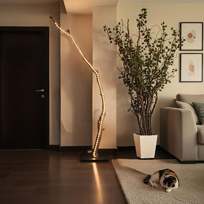 Lampa din lemn natural