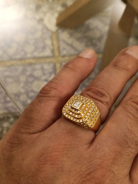 Inel aur 18 k cu diamante naturale nou