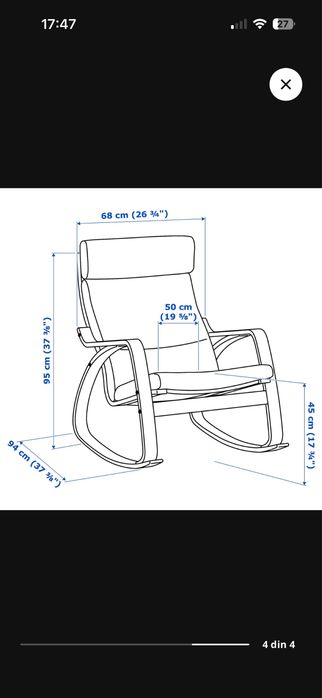 Balansoar ikea Poang husa detasabila