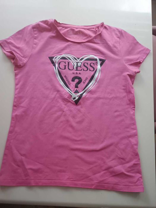 Оригинална детска тениска GUESS,размер 14г.,розова
