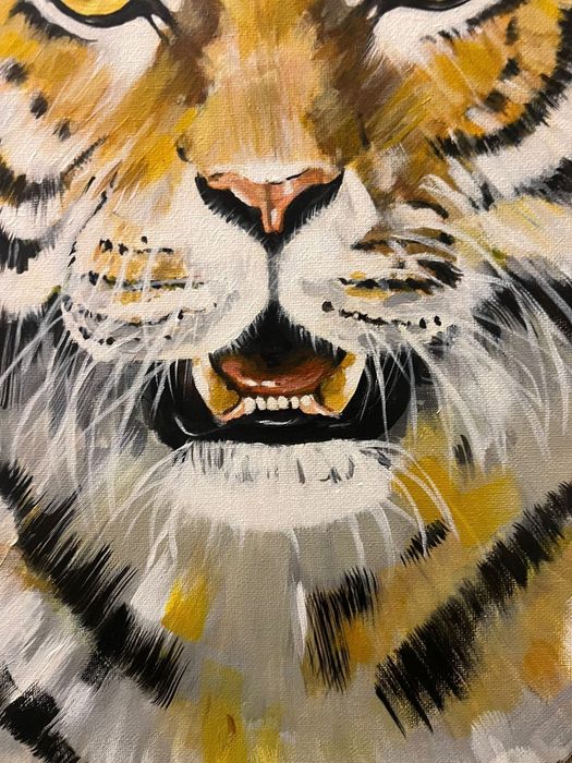 Tablou tigru realizat in acrilic