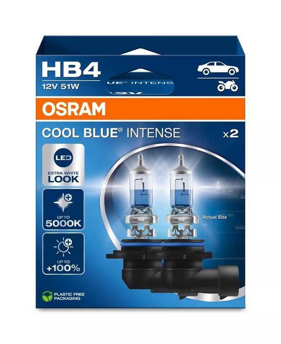 Автомобилни крушки Osram COOL BLUE INTENSE +100% H1/H4/H7/H8/H11/HB3/HB4/HIR2/ксенонови(XENON/HID)