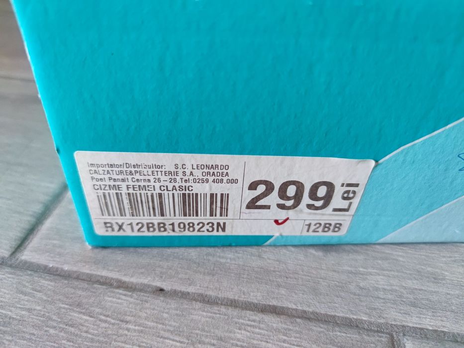 Cizma din piele negru, marime 35