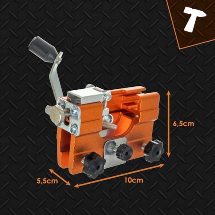 Dispozitiv manual pentru ascuțit lanțul de drujbă cu 5 pietre abrazive