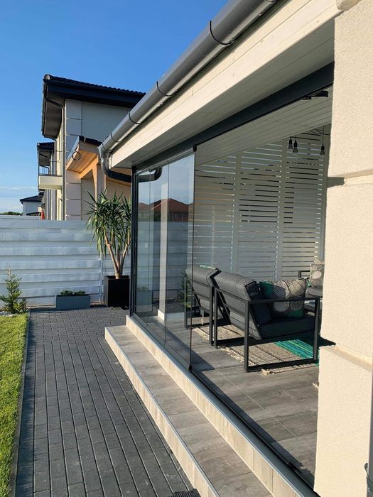 Inchidere cu sticla pliabila pentru balcon, foisor sau terasa