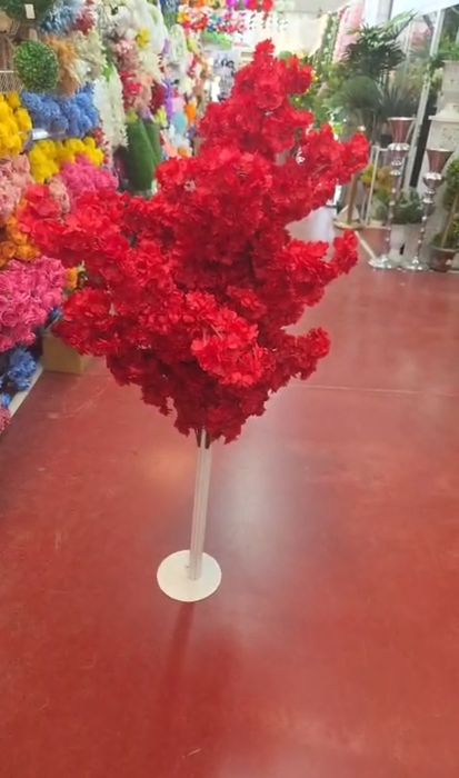 Pom artificial,rosu si alb