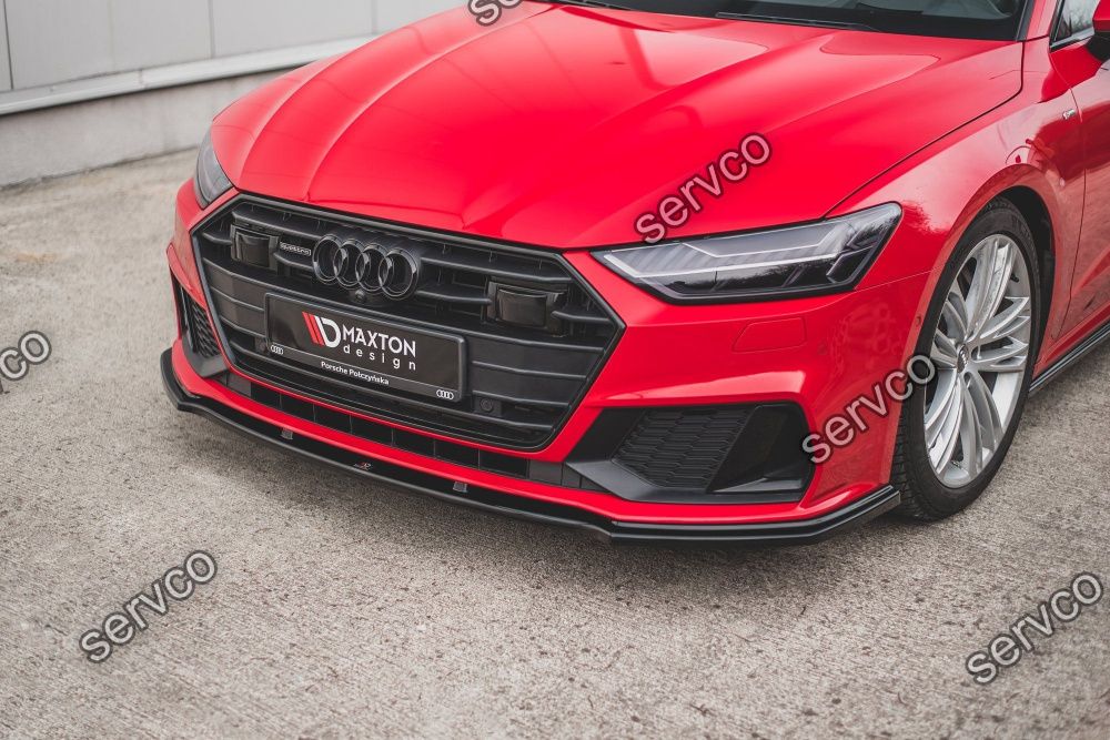 Prelungire splitter bara fata Audi A7 C8 S7 facelift pachet S Line 2017- v2  Maxton Design