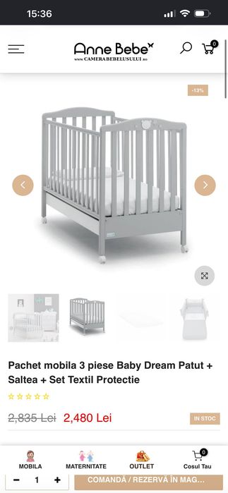 Pătuț bebe Baby Dream Azzurra