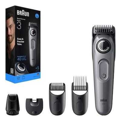 Aparat de Tuns Barba Braun Series 3 Beard Trimmer +5, 40 Setari de Lungime, Fara Fir