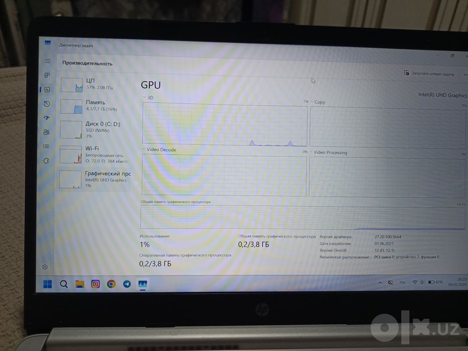 HP notebook sotiladi yaxshi holatda
