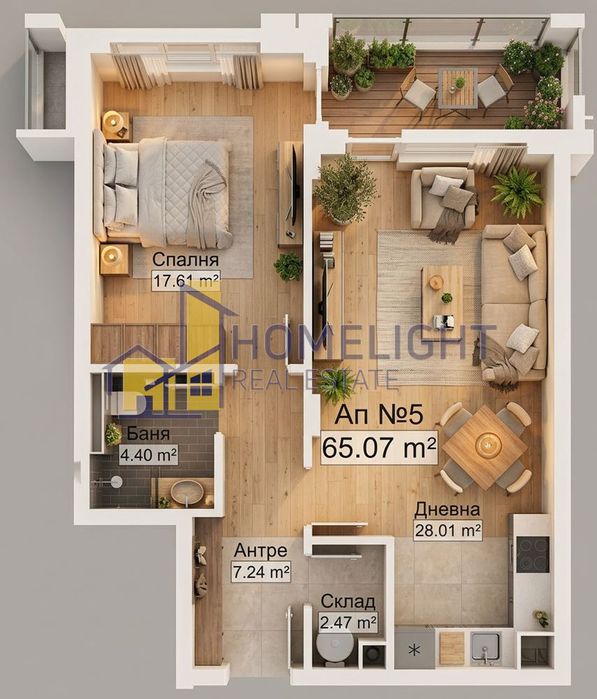 Двустаен апартамент в кв. Манастирски ливади - изток