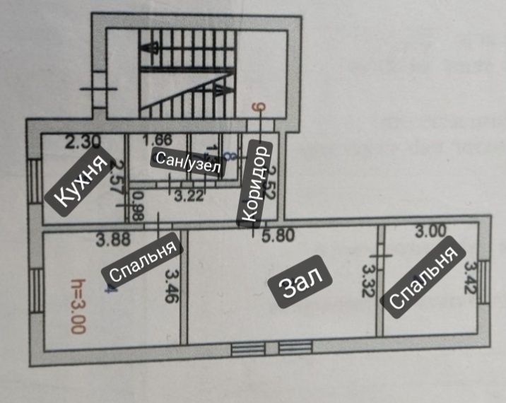 продам 3 комнатную