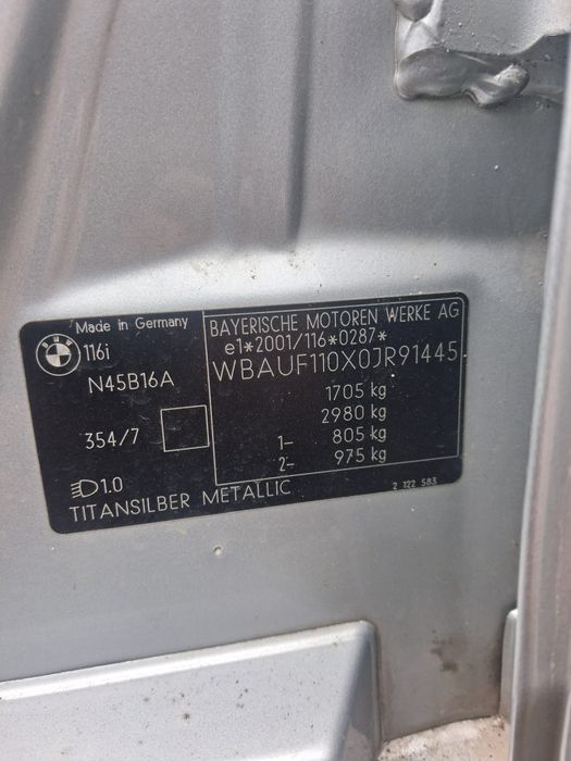 Capota bara far stanga dreapta faruri BMW 116I e87 seria 1 titansilber