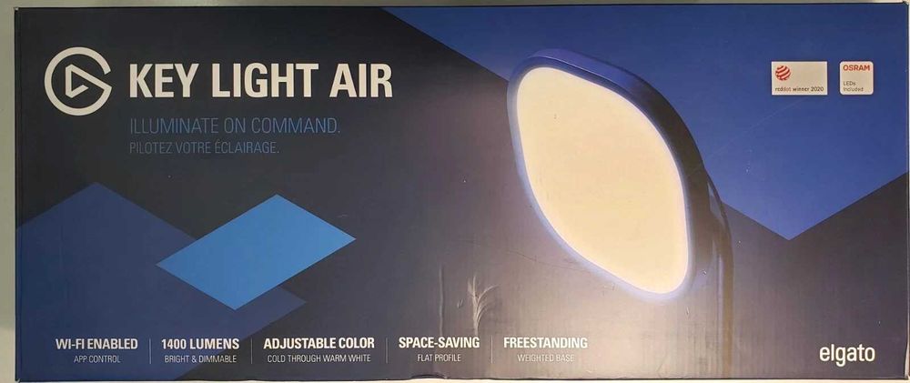 Lampa LED Elgato Key Light Air si Stand Birou - streaming, videoclipuri și întâlniri