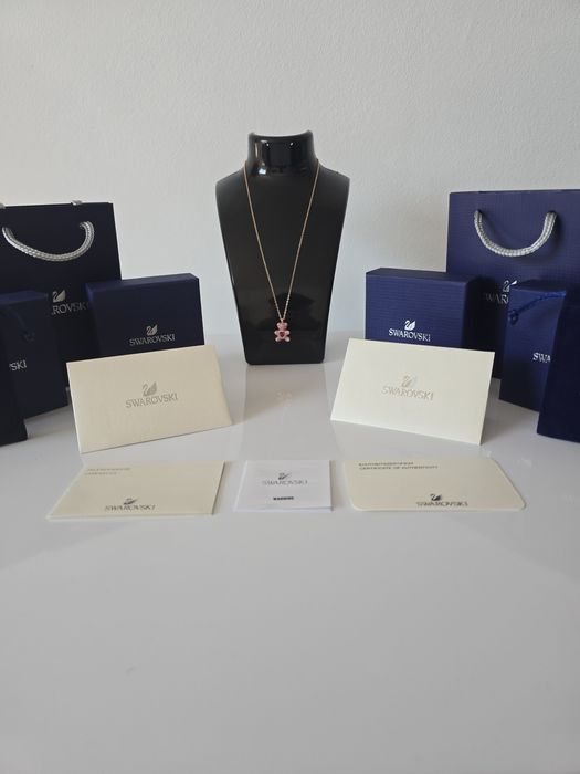 Pandantiv Teddy Bear, Roz, Placat în nuanță de aur roz