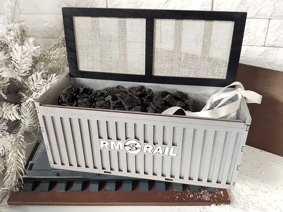 Подарочная коробка Железнодорожный Вагон, Брендирование, Логотип