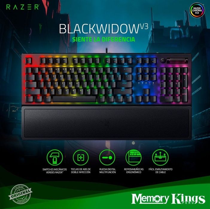 Razer Blackwidow V3 Green свитчи Механическая Проводная Клавиатура