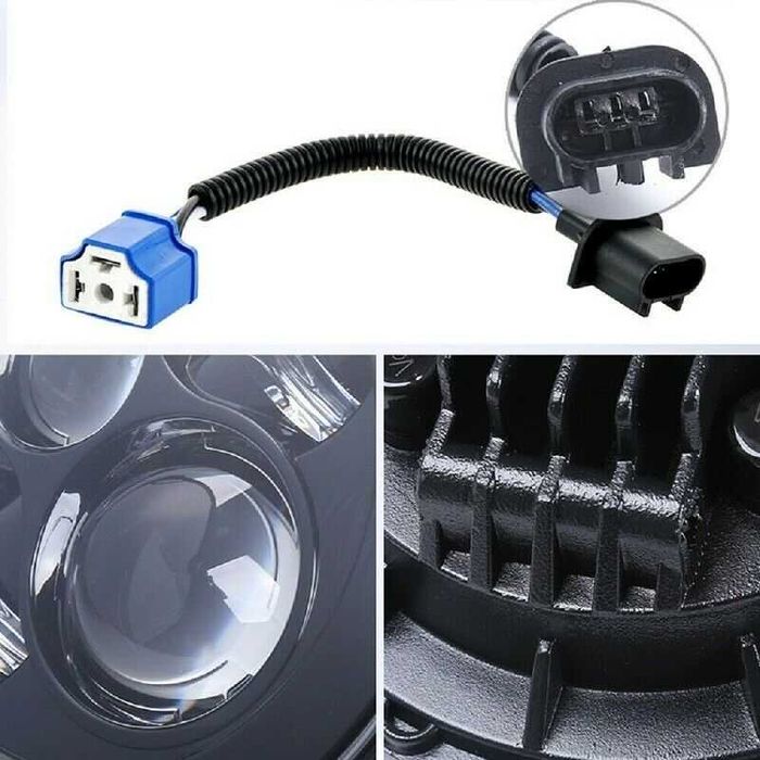 Set Faruri LED JEEP Wrangler JT JK Rubicon Sahara 60w “BLACK”