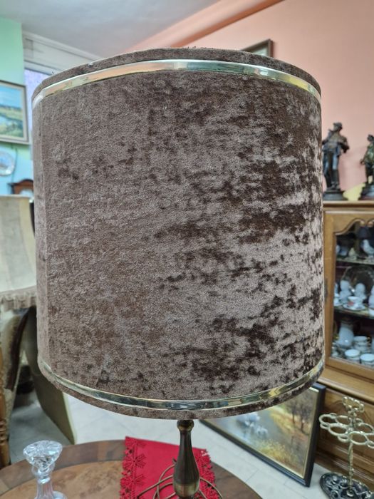 Уникална огромна антикварна белгийска нощна лампа бронз