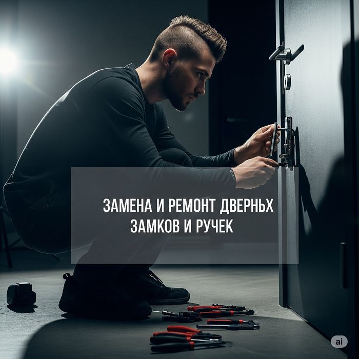 Замена и ремонт дверных замков и ручек. Плотник. Замена сердцевины.